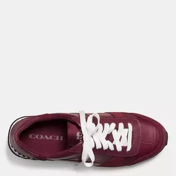Coach Women’s “Moonlight Patchwork” sneakers NWOT Burgundy size 8M - Picture 2 of 12